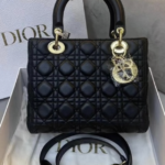 Dior 黑色 Cannage 籐格紋羊皮