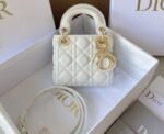 Dior Lady  白色藤格紋小羊皮迷你包